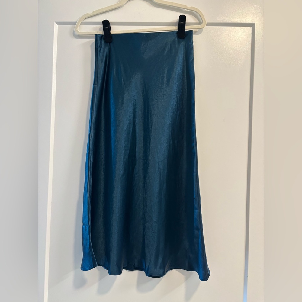 Babaton Blue Midi Slip Skirt